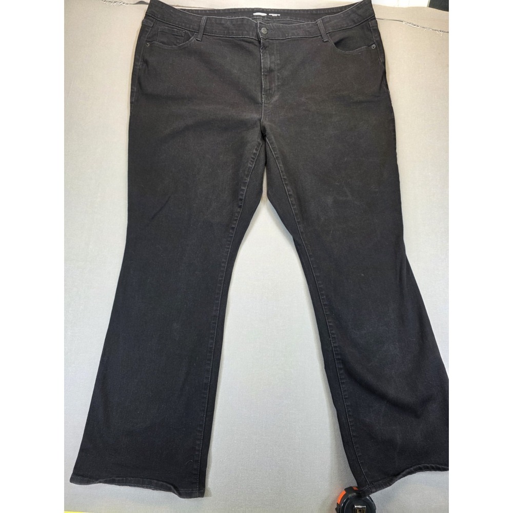 Old Navy Womens Jeans 22 Black Kicker Boot Cut‎ Mid Rise Classic Staple Comfort